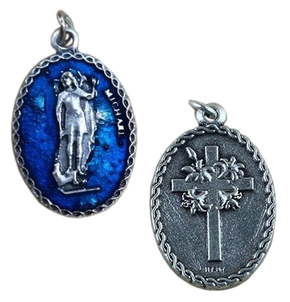 Eurofusioni Silver Plated Medal Saint Michael the Archangel - 10 pieces