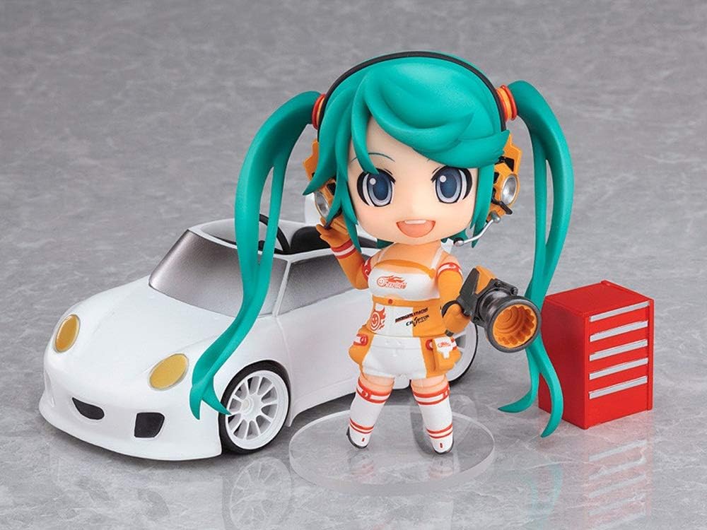 Lupovin Q Ver 10cm 3.9''Anime Action Figure VOCALOID Nendoroid Series Hatsune Miku Racing Girl 109# Ver Model Collection Doll