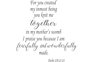 VWAQ for You Created My Inmost Being Bible Scripture Wall Decals Psalm 139:13-14 VWAQ-6842
