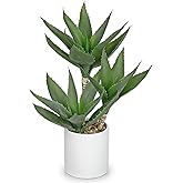Hollyone Large Artificial Agave Plants Fake Three-Head Agave Succulent Plant Potted 17" Faux Plant Succulent Aloe Vera Plants Indoor for Desk Modern Home Decor