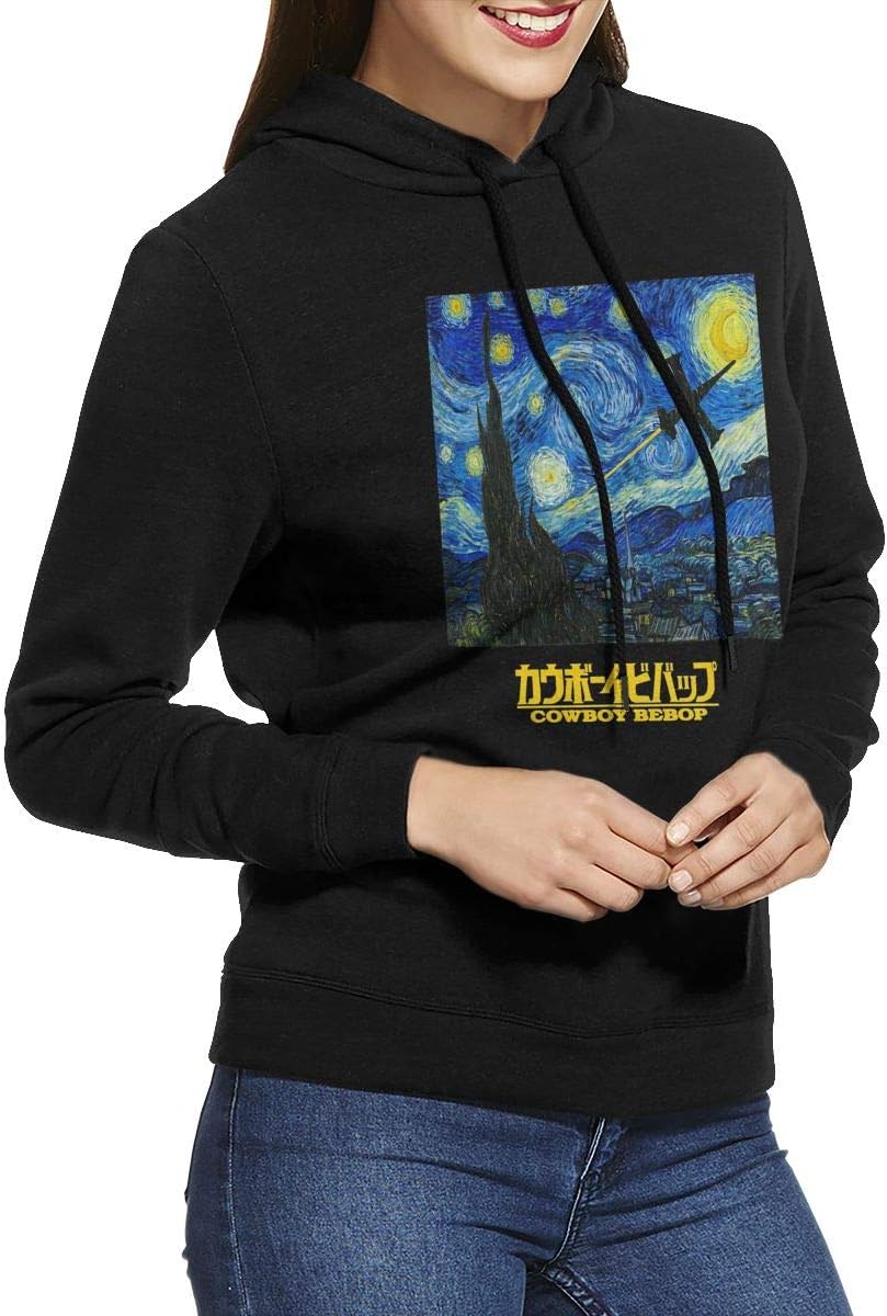 QEHAO Cowboy Bebop See You Space Cowboy Long Sleeve Pullover Sweatshirt Hoodies for Women Black