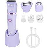 Ufree Bikini Trimmer Electric Razors for Women, Rechargeable Pubic Body Hair Trimmer Electric Shaver for Legs Body Hair, Bikini Shaver IPX7 Waterproof, Gifts for Women, Purple