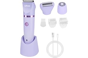 Ufree Bikini Trimmer Electric Razors for Women, Rechargeable Pubic Body Hair Trimmer Electric Shaver for Legs Body Hair, Bikini Shaver IPX7 Waterproof, Gifts for Women, Purple