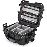 NANUK 905 Pro Waterproof Hard Case with 2-Pocket Lid Organizer and Padded Divider, Black