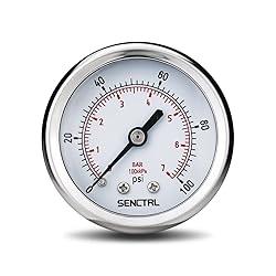 SENCTRL 0-100 Psi Pressure Gauge, 2" Dial Size, 1/4