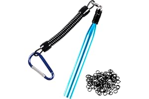 SIWRIOM Wacky Rig Tool With Fishing O-Rings, Rigging Kit for Senko, Ring Tools for Clip Soft Baits Worms With Keychain Lanyard Fishing Bait Rigs