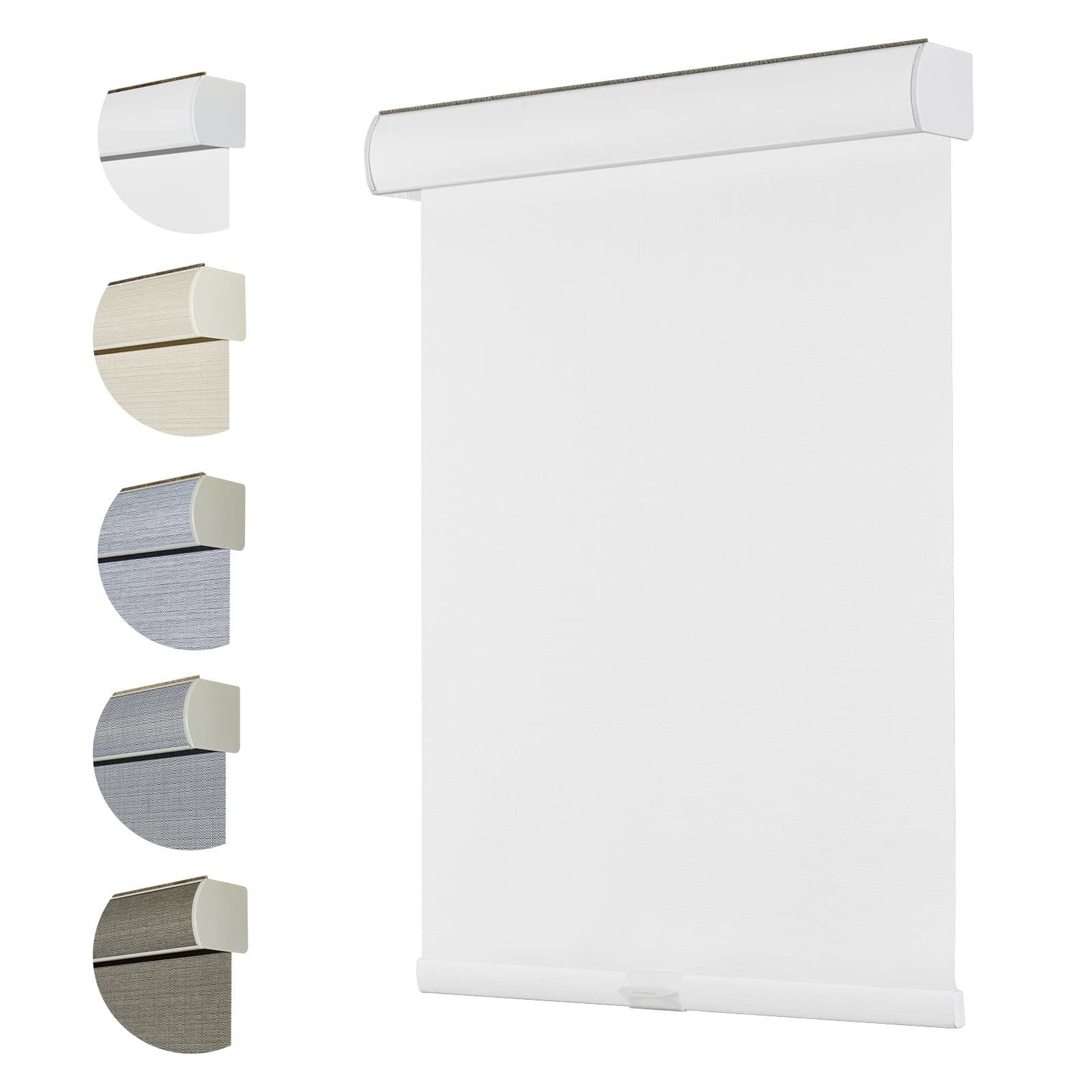 Photo 1 of (part only) Persilux Free-Stop Cordless Roller Shades 100% Blackout Roller Blinds for Window Blinds (White, 70"W x 72"H) Textured Fabric UV Protection Thermal Insulated Windows Shades for Home, Bedroom, Kitchen(read clerk comments) 