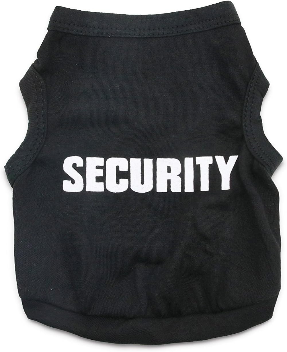 DroolingDog Small Dog Security T Shirt for Small Dogs Boy Clothes Puppy Security Vest