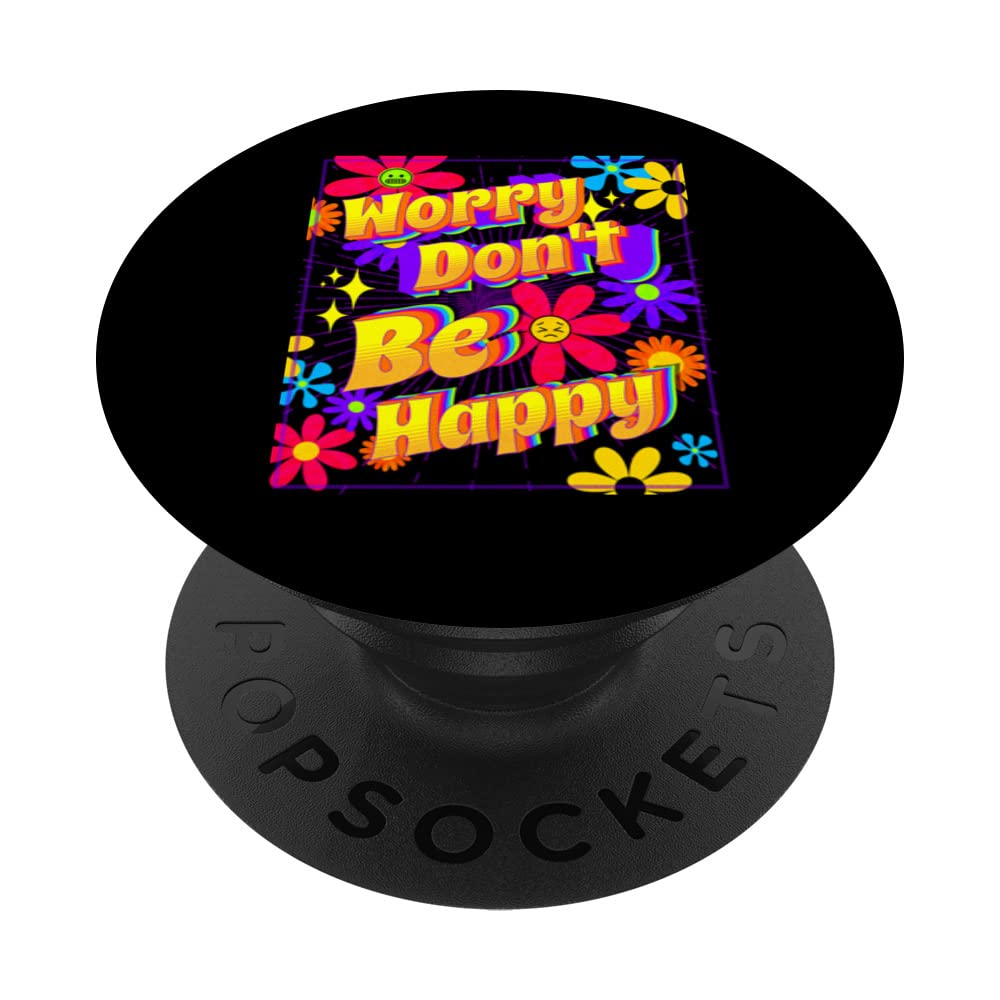 De-motivational Frowny Face Flowers: Worry, Don't Be Happy PopSockets Swappable PopGrip