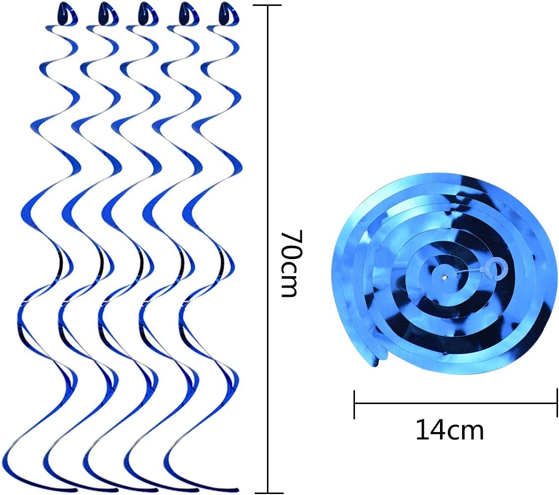 18pcs Swirl Hanging Party Decorations, Blue Swirl Ceiling Decorations, Resuable Spiral Birthday Streamers,Foil Swirl Garland for Baby Shower,Wedding,Christmas,Party Favors Supplies - Image 4
