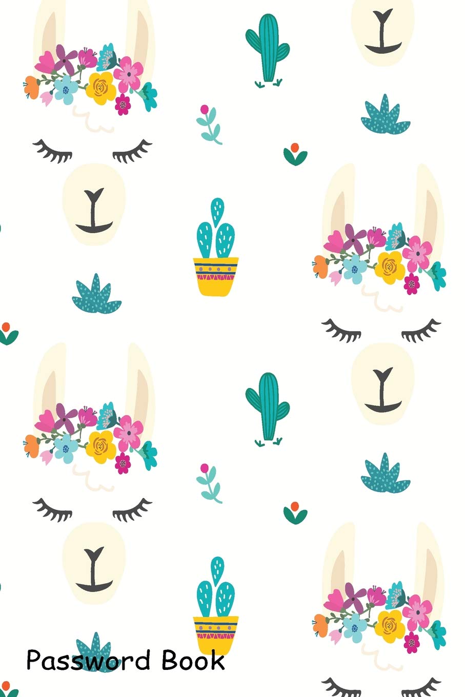 Password Book: Include Alphabetical Index With Cute Llama Face