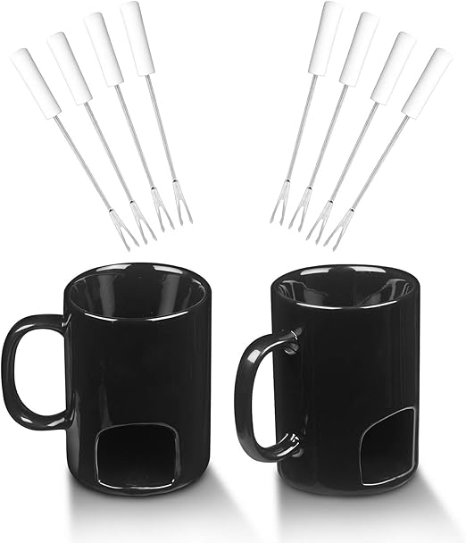 CHEFHQ Fondue Mug Set Personal Mini Fondue Pots