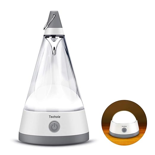 LED Nachtlicht Techole Vielseitig Einsetzbare Lampe mit 3 Modi für Schlafen, Camping, Wandern, kann als Nachttischlampe, Schr