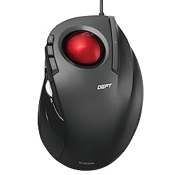 ELECOM DEFT Trackball Mouse, Wired, Finger
