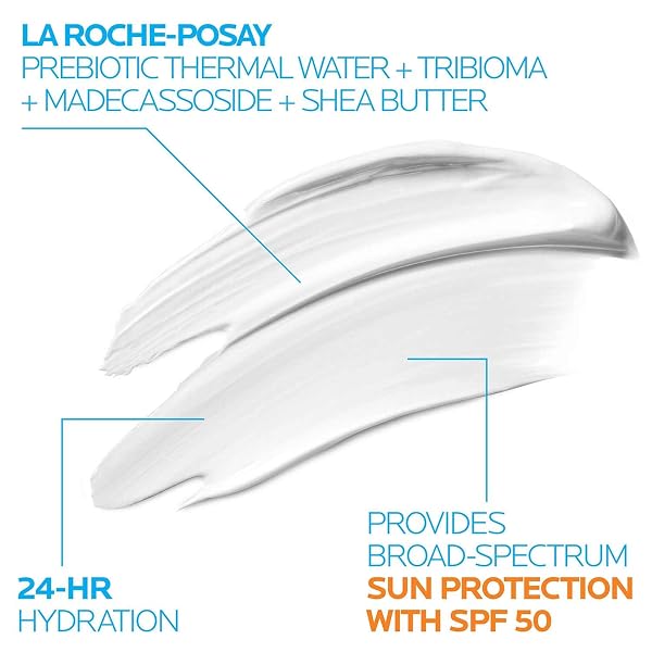 LA ROCHE-POSAY CICAPLAST BALM B5 UV SPF 50, VITAMIN B5 + SHEA BUTTER + TRIBIOMA + MADECASSOSIDE + ZINC OXIDE SUNSCREEN, POST TREATMENT SKIN PROTECTANT WITH SPF, MULTI-PURPOSE CREAM FOR DRY SKIN