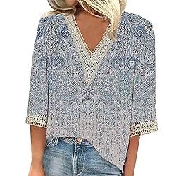 Three Quarter Sleeve Shirts Blouses for Women