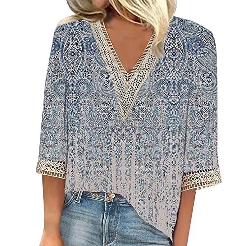 Three Quarter Sleeve Shirts Blouses for Women