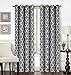 Utopia Bedding Grommet Printed Blackout Curtain, Thermal Insulated Curtains for Bedroom, W52 X L84 Inches, Patterned Grey