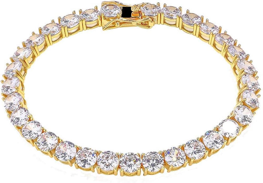 NCDFH Sterling Silber 1 Reihe Stein Tennis Kette Armbänder Frauen Mode Armbänder Männer Hip Hop