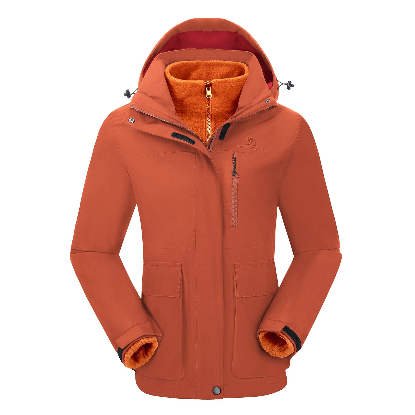 Photo 1 of CAMELSPORTS Womens 3-in-1 Ski Jacket Waterproof Fleece Lined Snow Winter Coat Windproof Snowboarding Jackets Parka