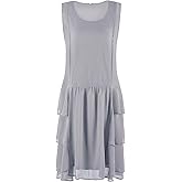 Vijiv Womens 1920s Inspired Flapper Dress High Tea Great Gatsby Maroon with Tiered Skirt 20s Dress