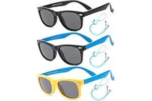 Flexible Kids Sunglasses Polarized Toddler Sun Glasses for Baby Boys and Girls Shades UV400 Protection with Case Age 2-8