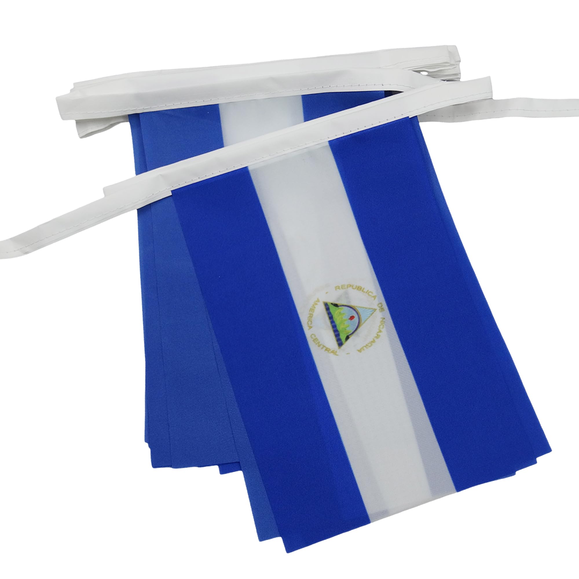 AZ FLAG Nicaragua Bunting Flag, 20 Ft Garland with 20 Small Nicaraguan Flags 8'' x 6'', 100% Polyester String Pennant, 6 meters — image 1