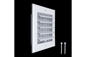 Fits 6x6 Duct Opening Aluminum 1-Way Adjustable Air Supply Grille by Handua | Curved Blade Register Vent Cover for Sidewall & Ceiling | White | Outer Size: 7.75" X 7.75"
