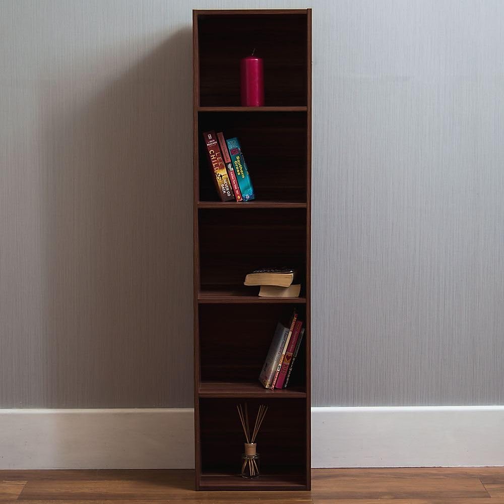 Vida Designs Oxford 5 Tier Cube Bookcase, Walnut Wooden Shelving Display Storage Unit Office Living Room Furniture - Image 5