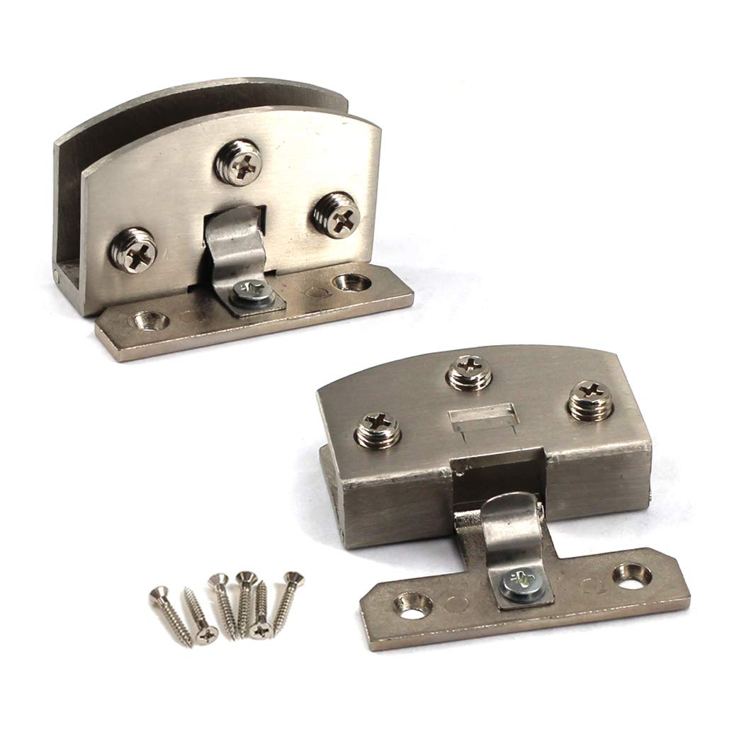 90 Degree Glass Door Pivot Hinge Kit Zinc Alloy Shower Hinge Glass Door Clamp Clip 2pcs with Screws,Adaptive 8-10mm Glass