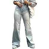 Women's Flare High Waisted Bell Bottom Wide Leg Jeans Stretch Classic Denim Pants