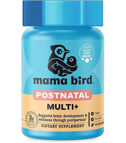 Mama Bird - Pre+Postnatal DHA (30 Servings) Omega 3 Fish Oil 500mg DHA - Lemon-Infused Softgels - Mom & Baby Brain Health - Post+Prenatal Vitamins for Women