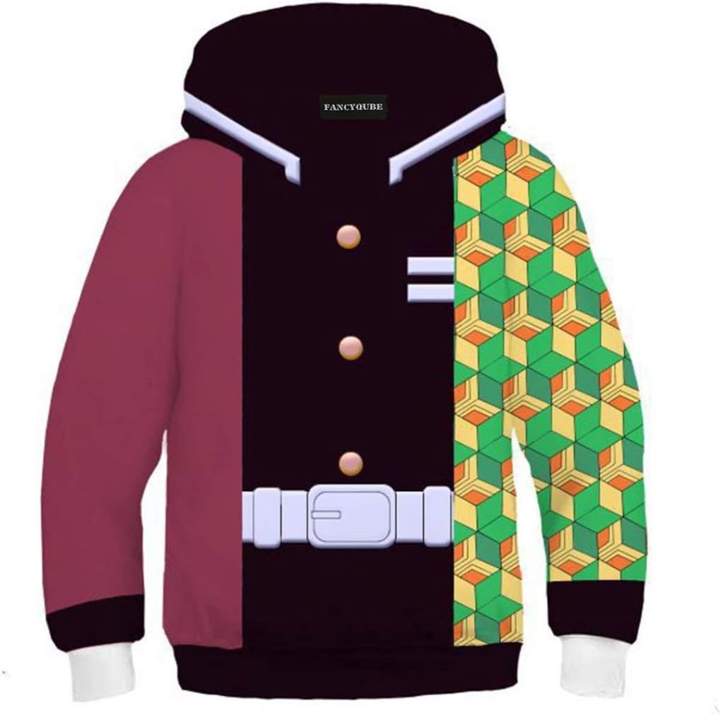 djryj Original New Demon Slayer: Kimetsu No Yaiba Kamado Tanjirou Tomioka Giyuu Hoodie 3D Children Clothing Sweatshirts(None M H02)