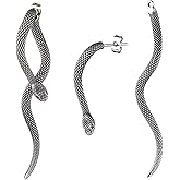 HZMAN Retro Snake Earrings for Women Stainless Steel Gothic Punk Snake Stud Earring Biker Party Jewelry Gift