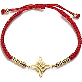 UNIFT Witches Knot Bracelet For Women Men Stainless Steel Magic Witchcraft Witch's Knot With a Bead Colorful Weave Adjustable Wiccan Jewelry