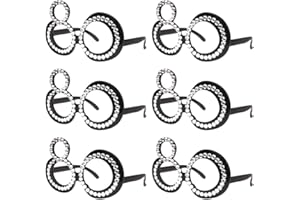 OCEAN LINE 80th Birthday Glasses - Funny Photo Booth Props for Anniversary Celebration Decoration, Plastic Frame with Crystal Party Favors, Novelty Eyewear for Kids and Adults 6 Pack (80)