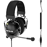Retevis ANC Noise Cancelling 2 Way Radio Headset, Overhead, for RT22 RT21 H-777 RT68 RA79, Compatible with Baofeng UV-5R 5RM BF-F8HP, Waklie Talkie Headset with Mic for Racing Agriculture(1 Pack)