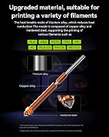 Creality K2/K2 Plus Hi Combo Nozzle Set 0.4/0.6/0.8mm Titanium Copper Hardened view 4