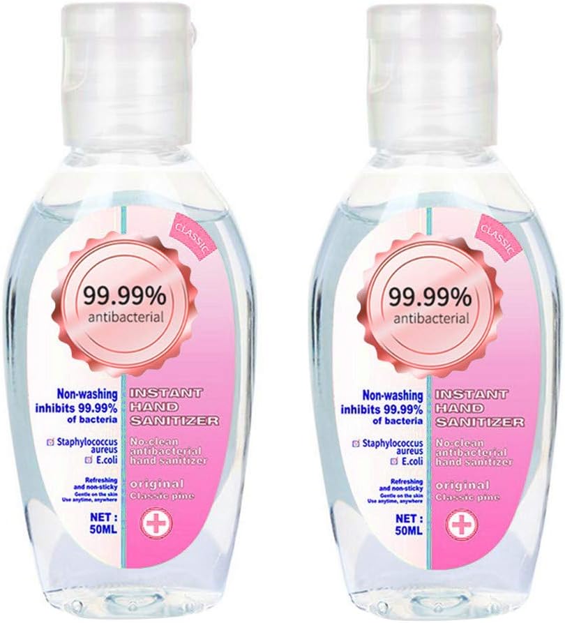 SHY Instant Antibacterial Hand Sanitizer Gel - Travel Size Disposable Hand Sanitizer, Rinse Free Hand Soap Gel For Adults & Children - Soft and Non-irritating (2pc Pink)