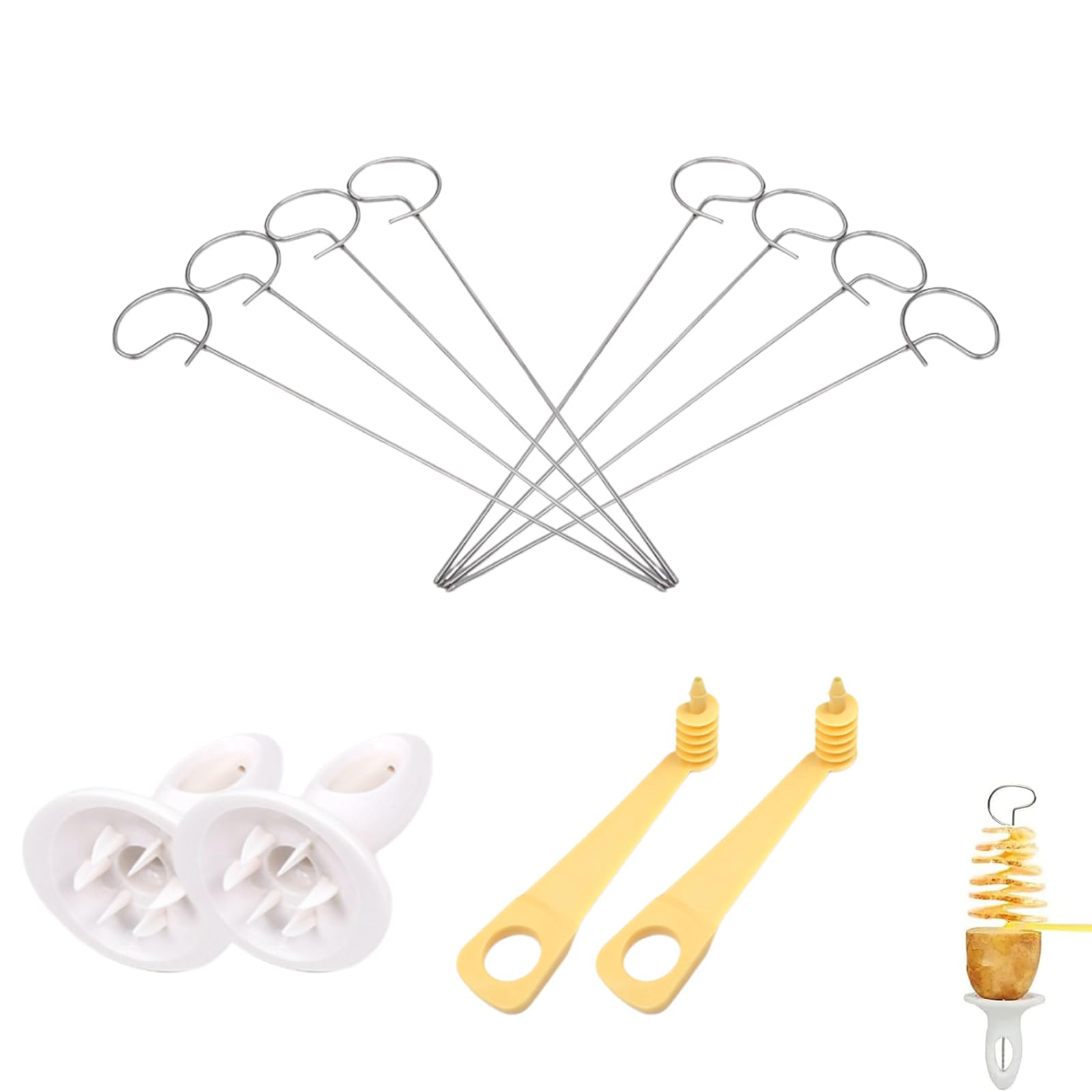 SUpoetry Pack of 12 Spiral Cutter, Potato Spiral Cutter, Potato Tornado Cutter, Can Be Used for Potato Barbecues, Fries, Parties etc
