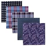 Retreez 5 Piece Assorted Woven Microfiber Premium Pocket Square Gift Box Set - Set 015