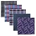 Retreez 5 Piece Assorted Woven Microfiber Premium Pocket Square Gift Box Set - Set 015
