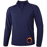 Runhit Men's Quarter Zip Fleece Pullover Thermal Running Shirts Lightweight Sweatshirt Long Sleeve Polo Shirt