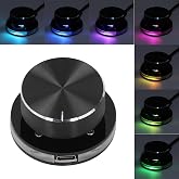 Dpofirs Type C USB Volume Control Knob | RGB Multimedia Adjuster for Android PC with 360&deg; Rotation Plug and Play