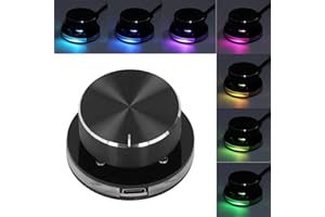 Dpofirs USB Volume Control, Multimedia Sound Controller Knob, with RGB Light, PC Volume Control Knob, with One Key Mute Function, Type C External Media Adjustment Controller