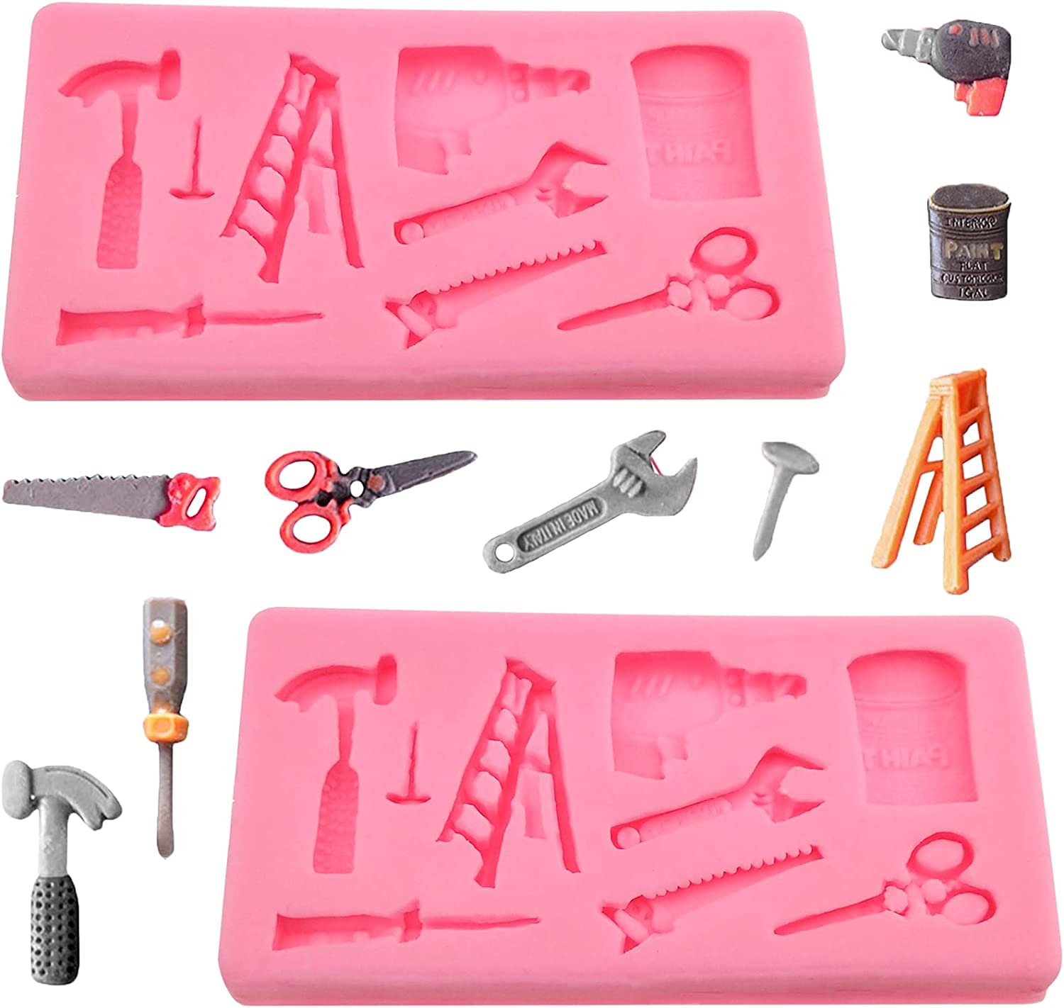 Silicone Cake Molds, Durable, Easy to Clean, Reusable Design, Spanner Scissors Moulds, Fondant Tools, Cake Topper Mould, 12x8x5.5cm, DIY Baking, Cake Decorating, Sugar Cookies