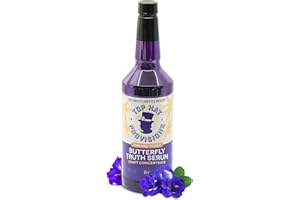 TOP HAT PROVISIONS Top Hat Butterfly Truth Serum - Butterfly Pea Floral Extract - Blue Flower Tea Tincture - Blue Bitters - Unsweetened - Non-Alcoholic - Make Drinks Blue and Indigo Purple - 32oz Bottle