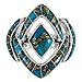 Turquoise Ring in Sterling Silver 925 & Genuine Turquoise Size 6 to 11 (Teal/Matrix Turquoise, 7)