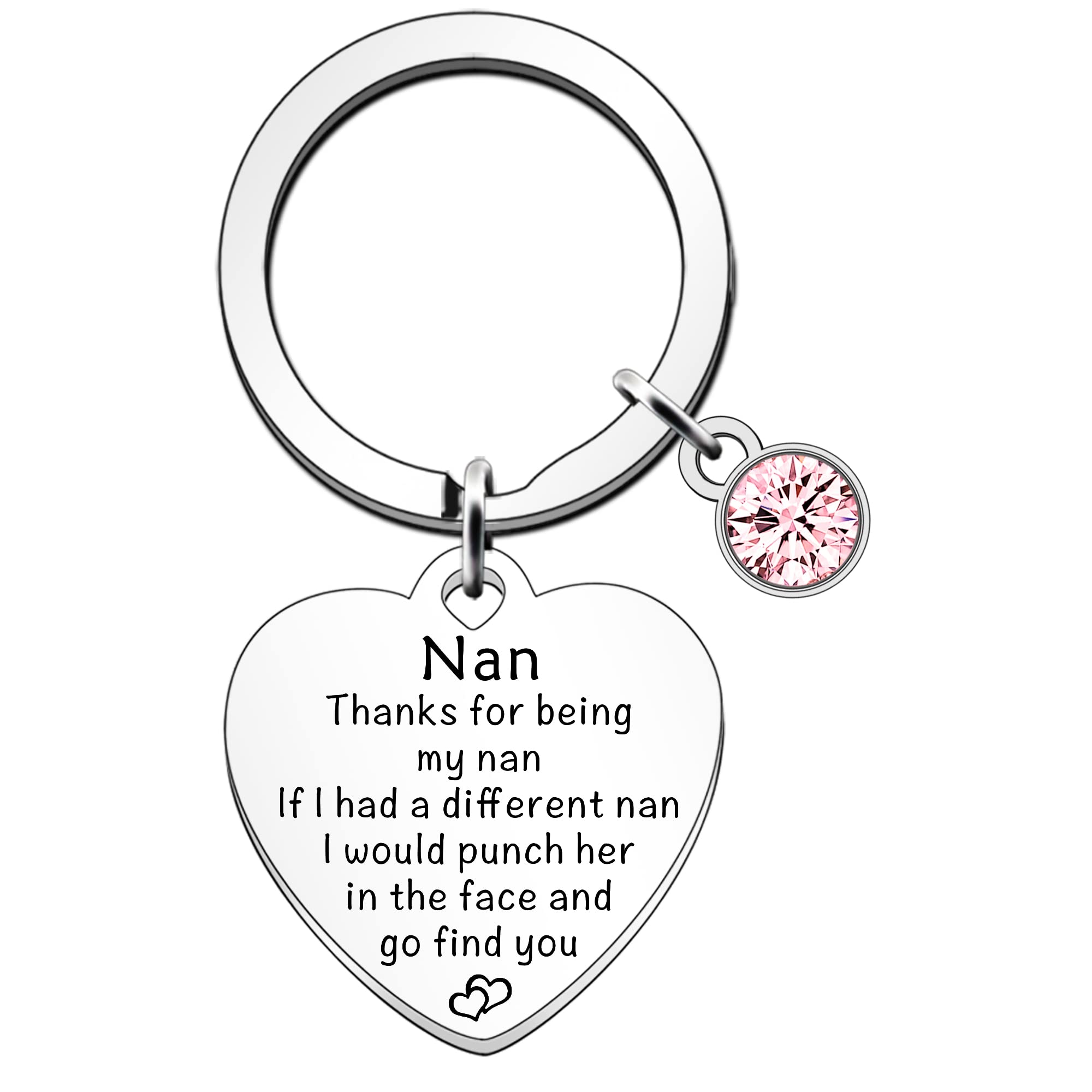 SDOFY Nan Gifts Nan Keyring Nan Birthday Christmas Mothers Day Gift Personalized Present Keychain for Woman Thanks for Being My Nan Keychain