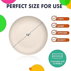 Homienly Wheat Straw Plates 8 PCS Unbreakable